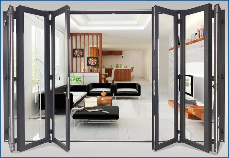 Cửa nhôm kính xếp trượt giúp không gian thoáng và sáng hơn